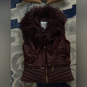 Faux fur leather Guess vest